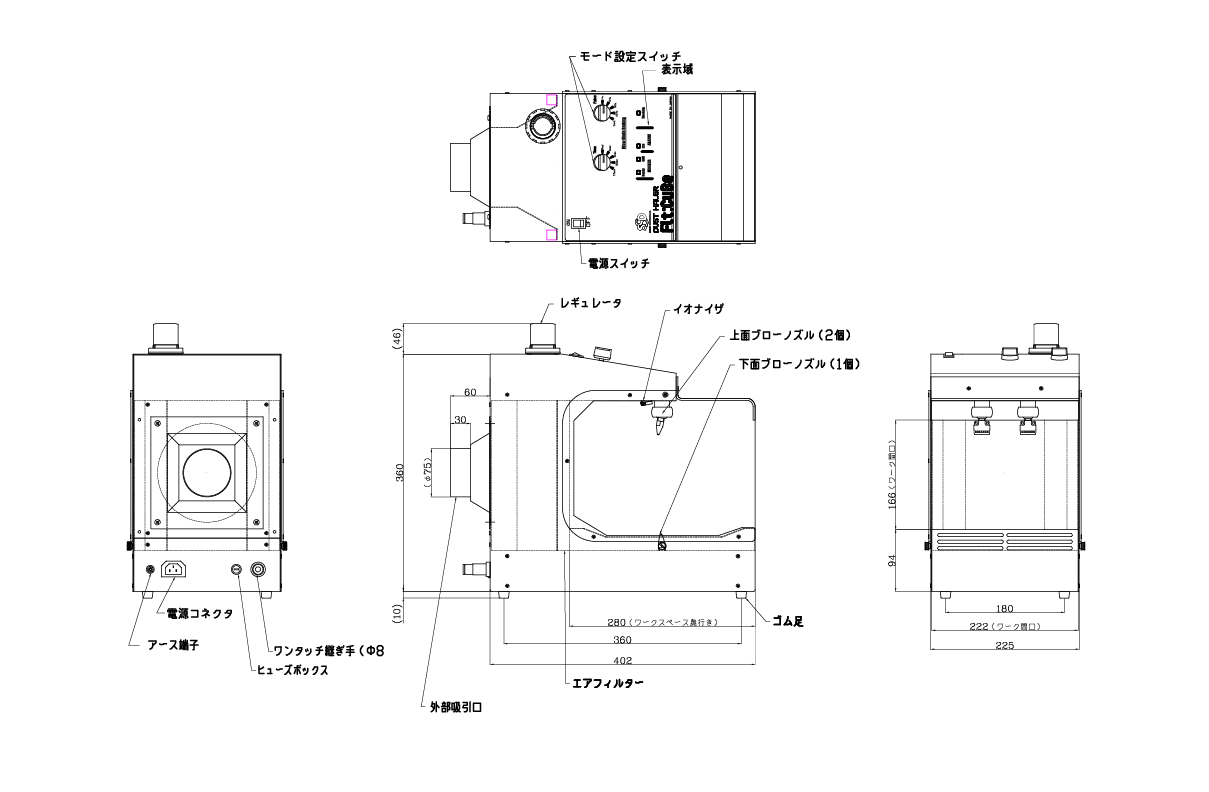 DUST HALER　除電除塵装置 ダストヘーラー Flt:CuBe（集塵機が別途必要）